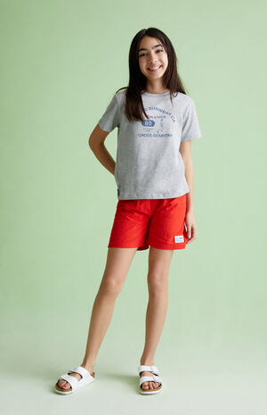 Red 4.5" Swim Trunks image number 6