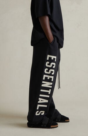 Jet Black Lounge Fleece Baggy Sweatpants image number 4