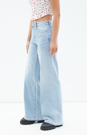 Jessie Light Indigo High Waisted Baggy Jeans image number 3