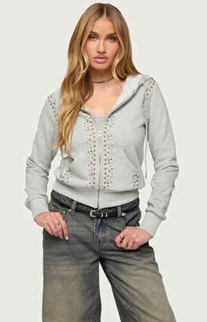 Patricia Studded Zip Up Hoodie image number 1
