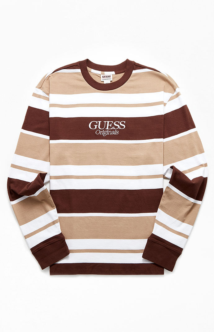 Long sleeve 2025 striped guess shirt