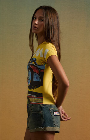 x Pacsun Miami Racing Jean Micro Shorts image number 4