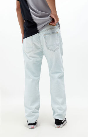 Light Wash Distressed Straight Jeans image number 4