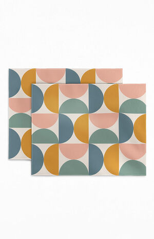 4 Pack Half Circle Print Placemats image number 1