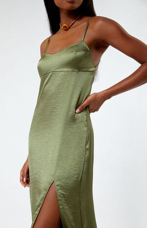 Satin Bustier Midi Dress image number 2