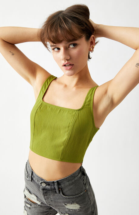 Woven Ribbed Tank Top