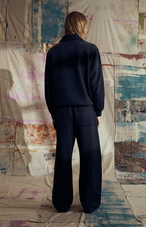 by Pacsun Black Embroidered Quarter Zip Sweatshirt image number 2