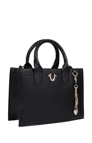 Black Modern Edge Charm Tote Bag image number 2