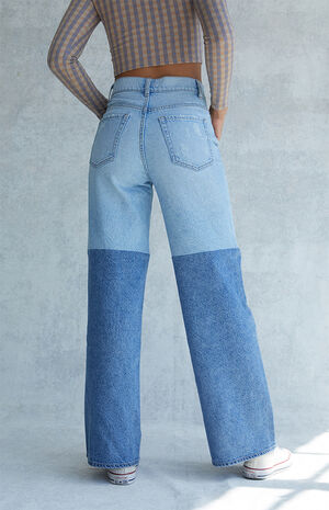 Two tone baggy jeans Clearance