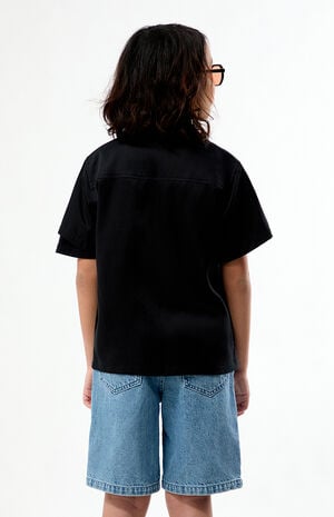 Medium Blue Baggy Denim Shorts image number 5