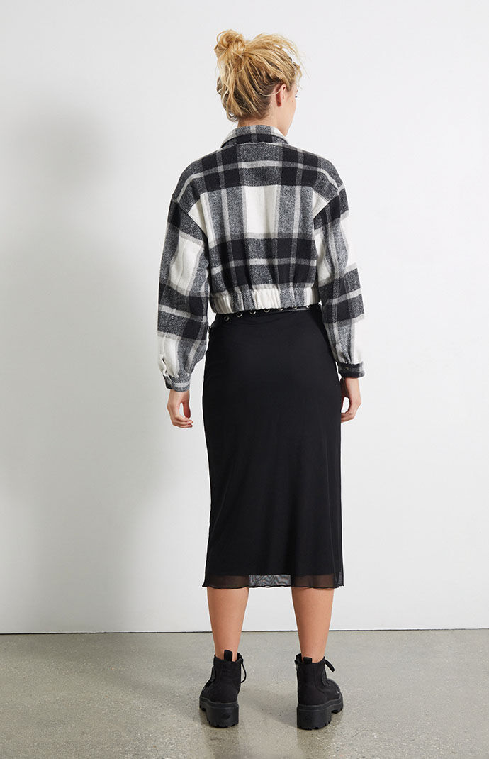 Black and white plaid skirt pacsun sale