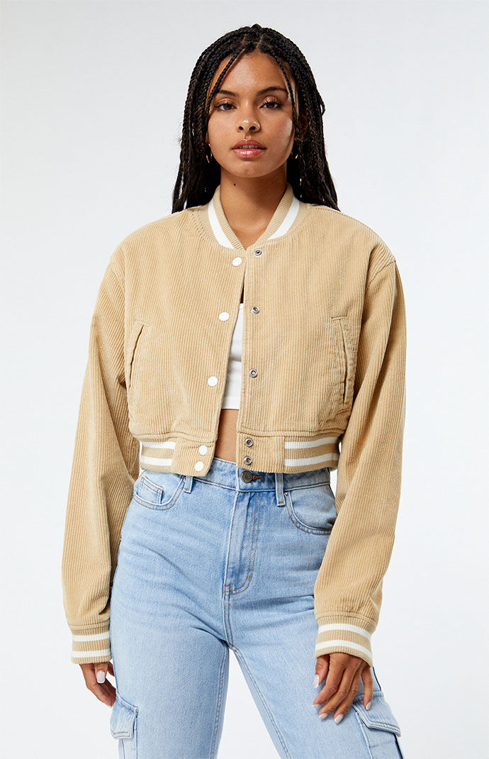 Cropped corduroy jacket top