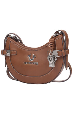 Brown Blake Smooth Belted Hobo Bag image number 3