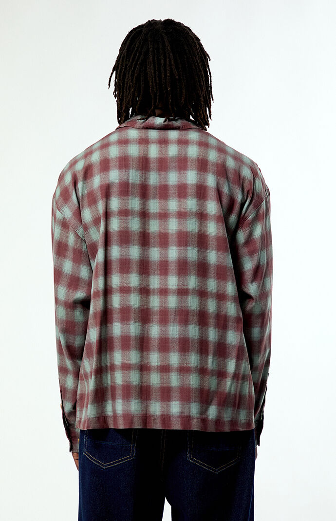 Pacsun Dune Plaid Print Long Sleeve Shirt