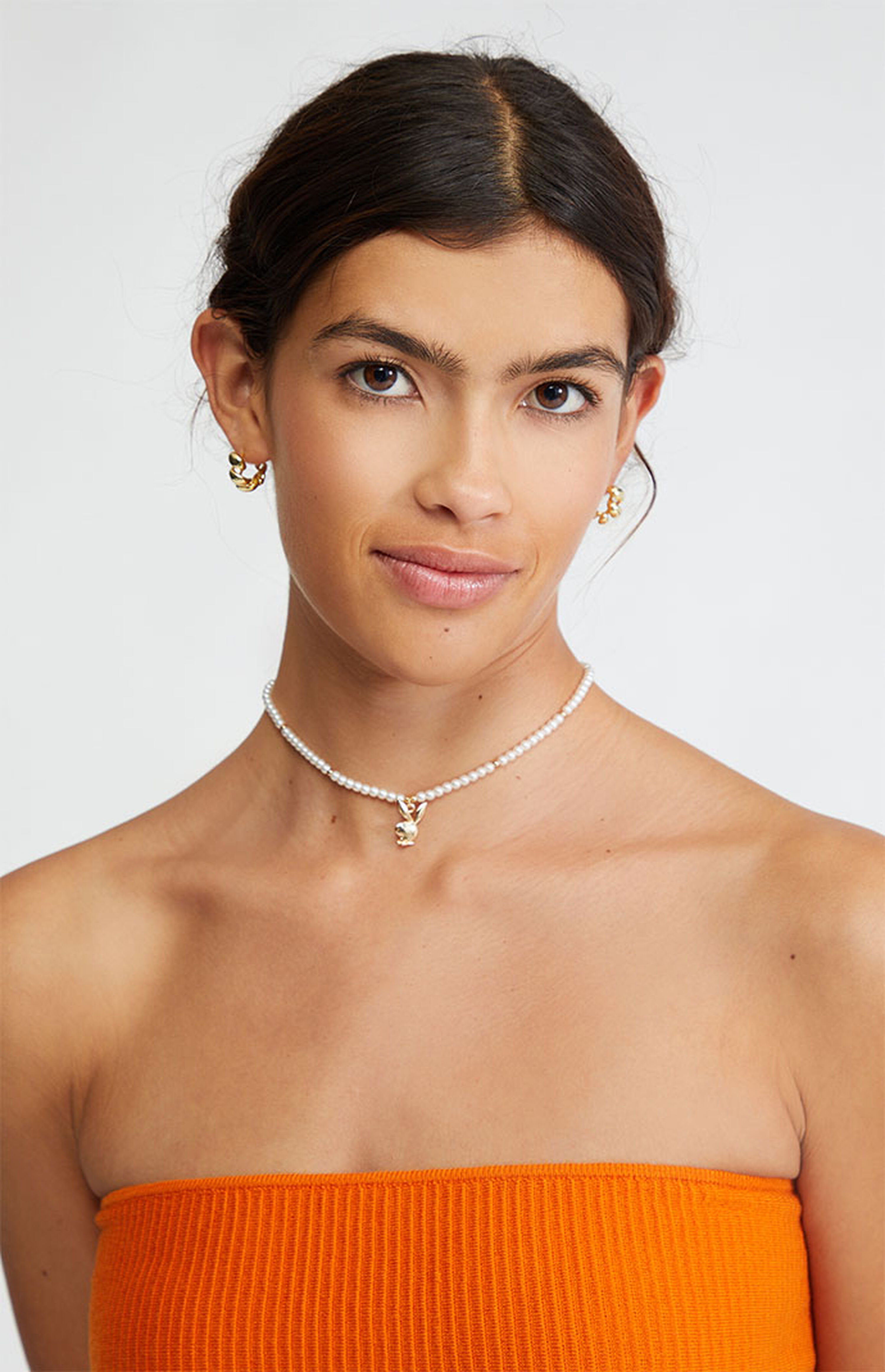 Playboy By PacSun Bunny Pearl Beaded Necklace PacSun