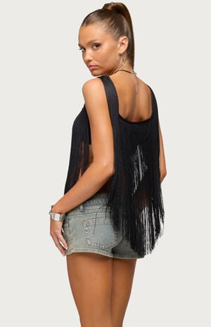 Eranthe Fringed Cropped Top image number 3