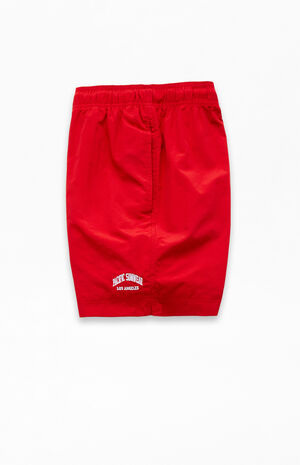 Red Nylon Collegiate 6.5" Swim Trunks image number 3