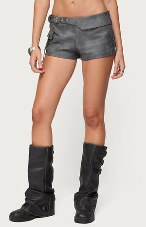 Houston Faux Leather Cargo Shorts image number 1