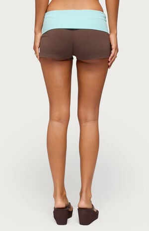 Emmey Contrast Foldover Shorts image number 3