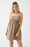 Smocked Plain Mini Dress Smocked Plain Mini Dress image number null