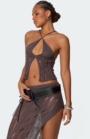 Jaynie Distressed Knit Top image number 3