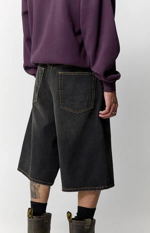Blaine Ultra Baggy Jorts Contrast Stitch Black image number 5