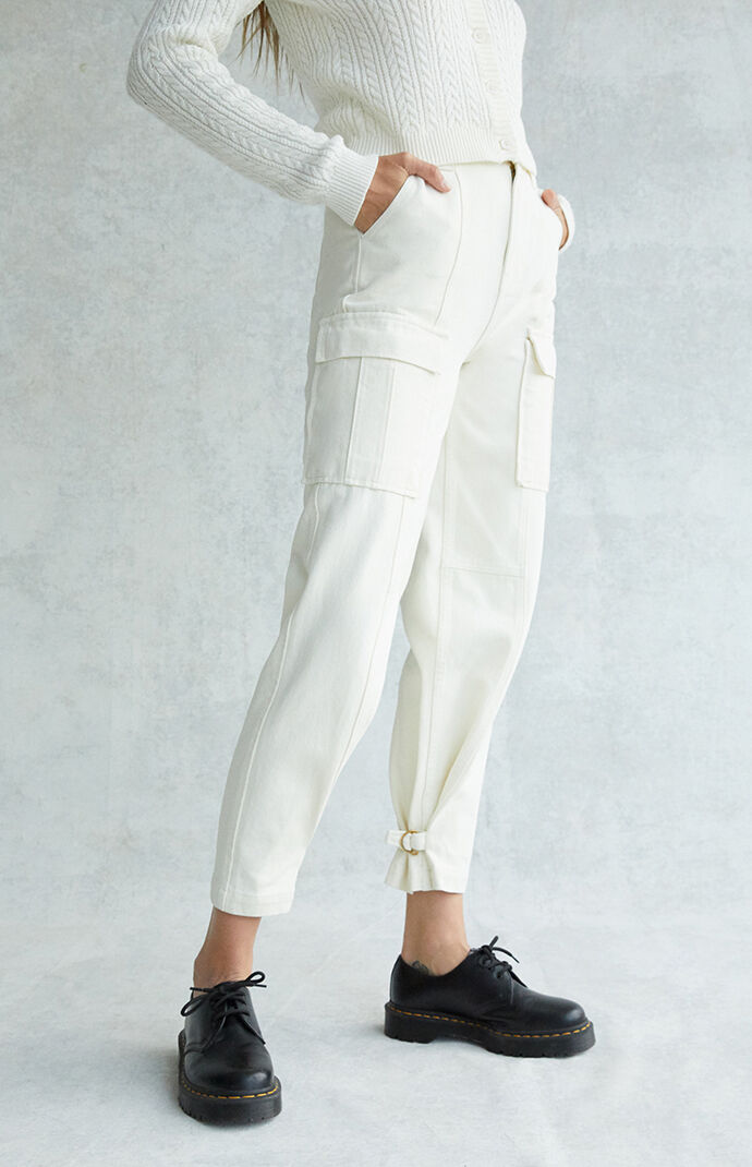 Pacsun off white cargo pants cheap