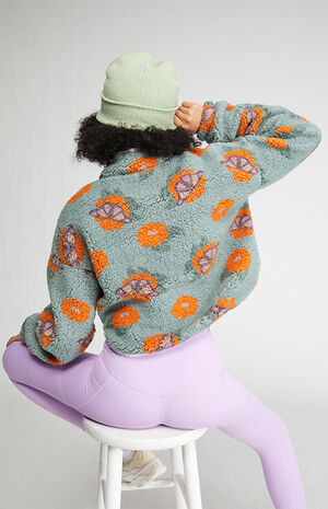 Butterfly Garden Half Snap Sherpa Sweatshirt image number 4