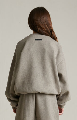 Kids Heather Grey University Fleece Crew Neck Sweatshirt image number 4