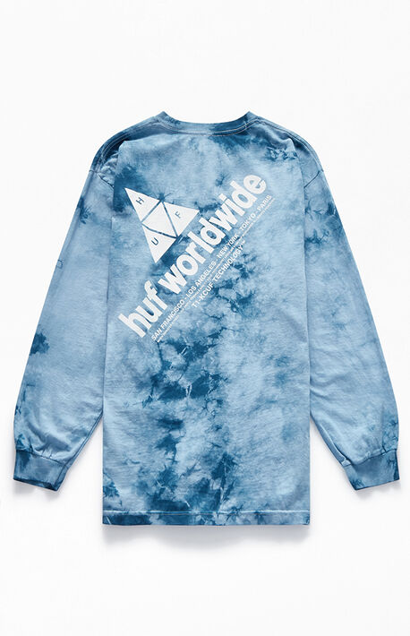 Huf Clothing Pacsun Peak Logo Crystal Wash Long Sleeve T Shirt