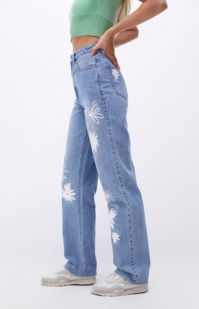 PacSun Eco Daisy Doodle Boyfriend Jeans 