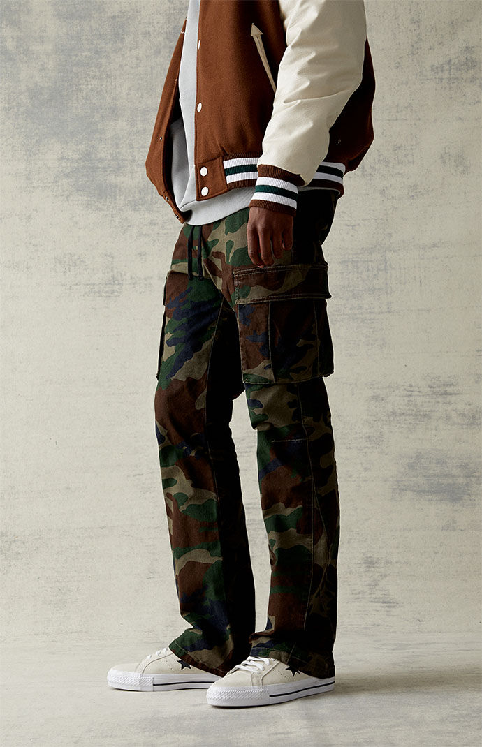 PacSun Stretch Canvas Camo Slim Boot Cargo Pants PacSun