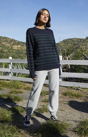 Blue & Green Thin Striped Brianna Sweater image number 4