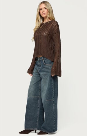 Jaide Sheer Ladder Knit Sweater image number 4