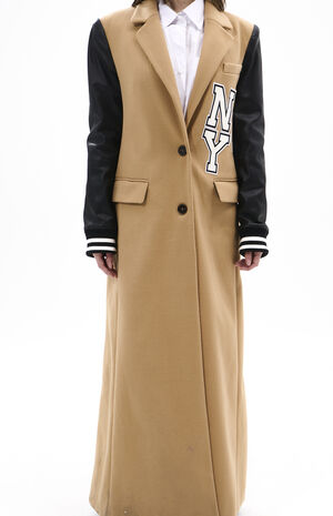 Malone Tan Varsity Trench Jacket image number 4