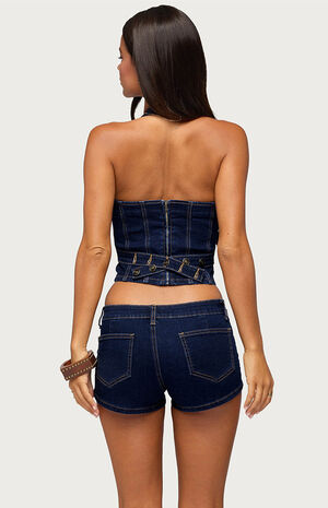 Alita Stretchy Denim Halter Top image number 3