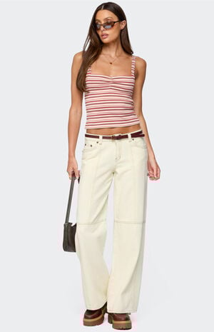 Adelia Striped Ruched Tank Top image number 2