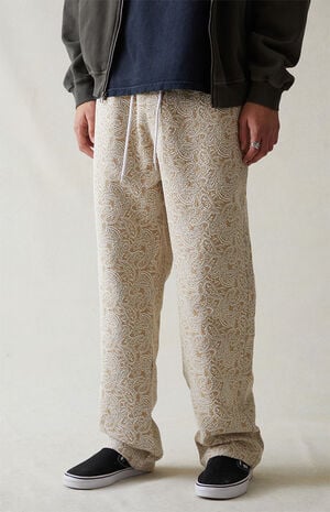 Canvas Printed Paisley Slim Trousers