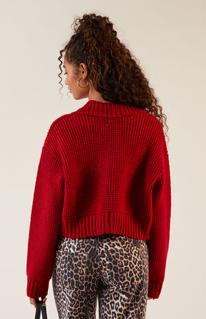 Gabriela Waffle Knit Collared Sweater image number 3