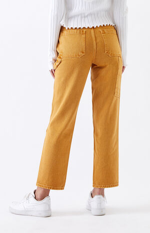 Gold High Rise Carpenter Pants image number 5