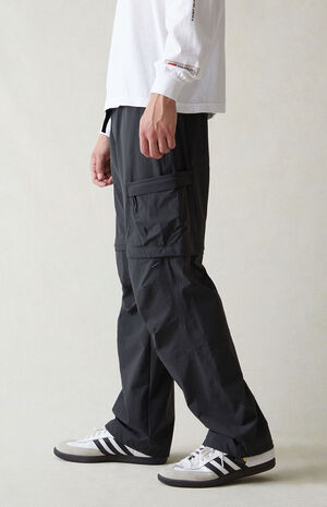 Performance Black Baggy Zip Off Cargo Pants image number 4