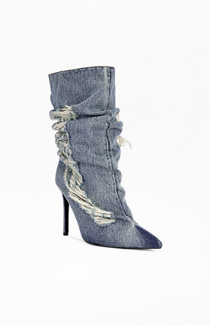 Women's Naelia Denim Stiletto Booties image number 2