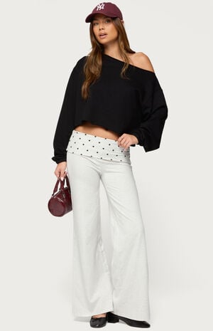 Reeva Polka Dot Fold Over Pants image number 5