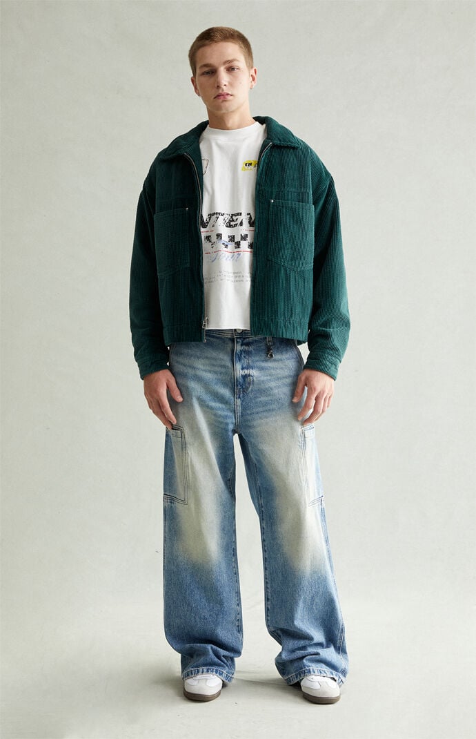 Pacsun Blake Extreme Baggy Jeans Cargo Light Blue Tint