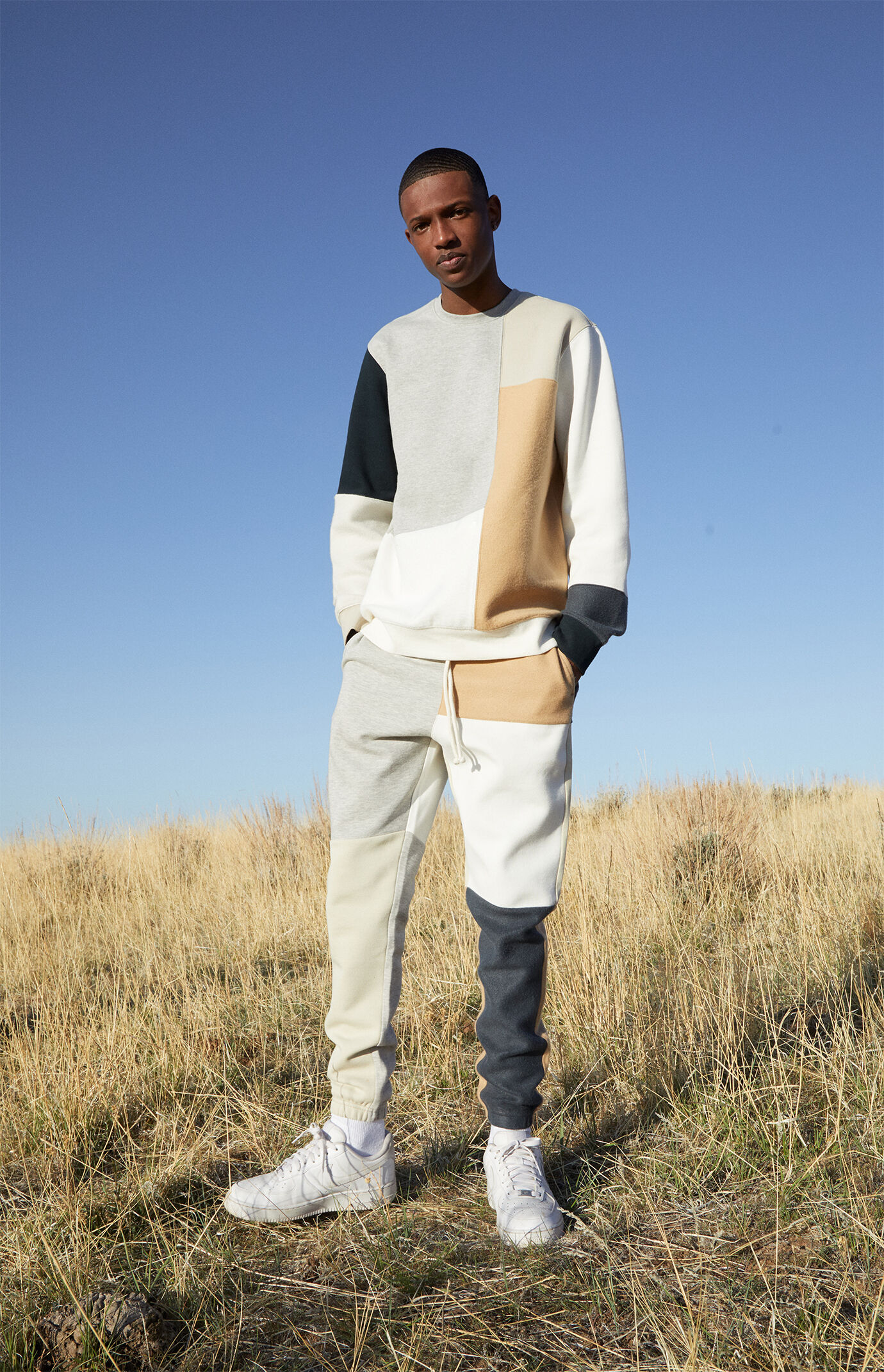 Patchwork joggers store