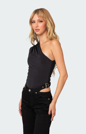 Tabby Gathered One Shoulder Top image number 5