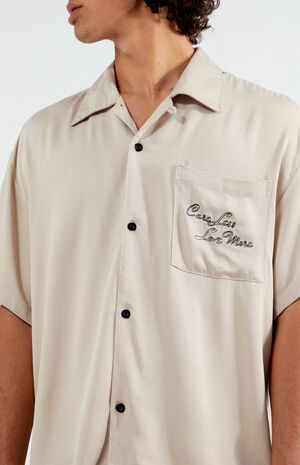 Care Less Embroidered Tencel Camp Shirt image number 3