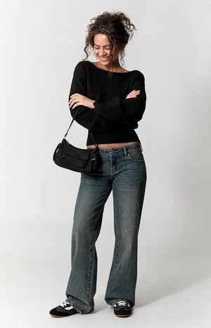 Zoe Low Rise Girlfriend Jeans Dark Blue image number 6