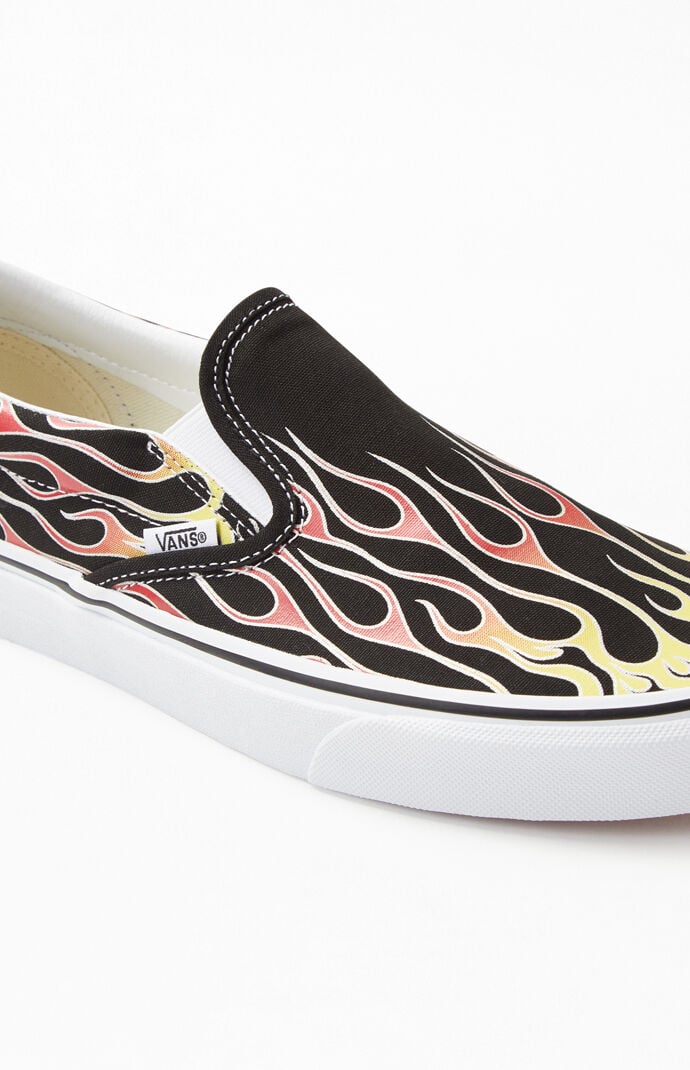 vans slip on flames