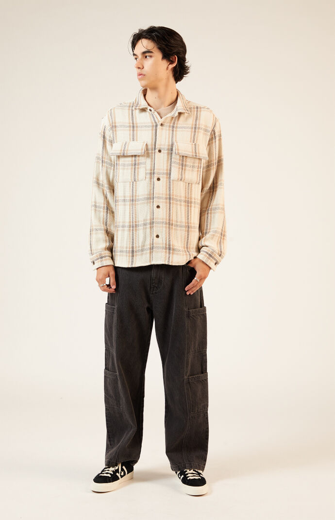 PacSun Cream Tweed Plaid Overshirt | PacSun PacSun Cream Tweed Plaid Overshirt | PacSun